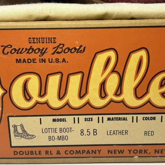 RRL Double RL Ralph Lauren Lottie Red Leather Cowboy Boots Women’s 8.5B NIB USA - Picture 2 of 11